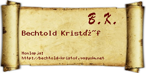 Bechtold Kristóf névjegykártya