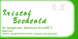 kristof bechtold business card